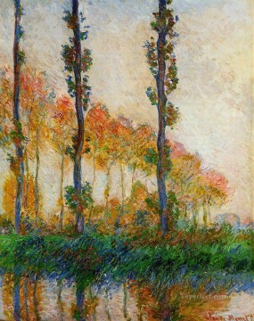  trees Oil Painting - Three Trees in Autumn Claude Monet